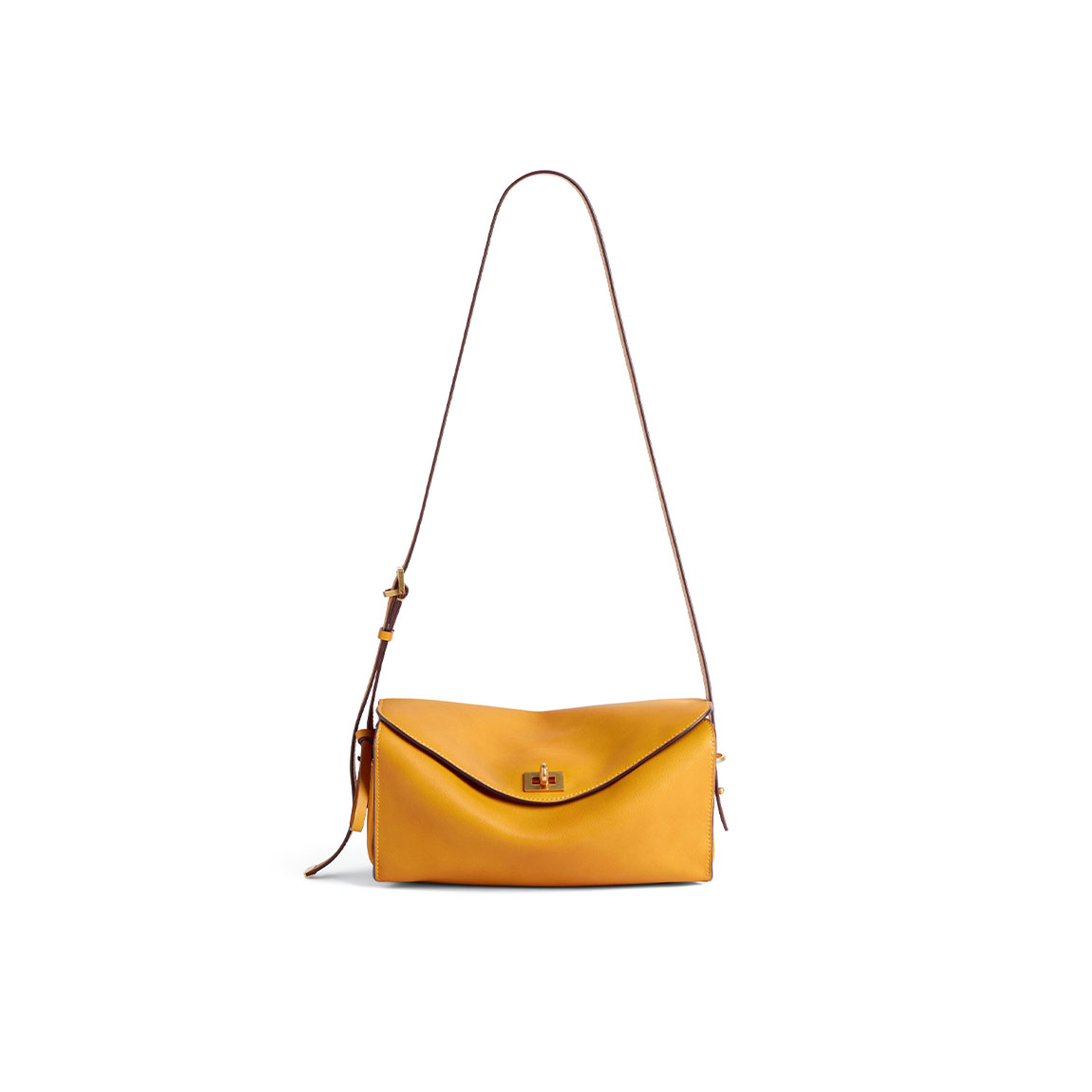 BALENCIAGA WOMEN'S LE 7 SHOULDER BAG MEDIUM IN CURRY 8681022ACJZ7055 (26*13.5*10cm)